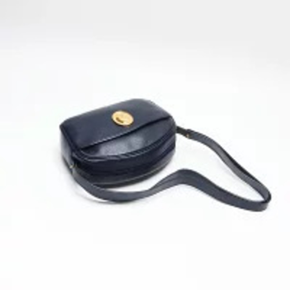 Christian Dior CD Oval Logo Plate Shoulder Bag Navy Blue - Picture 10 of 13